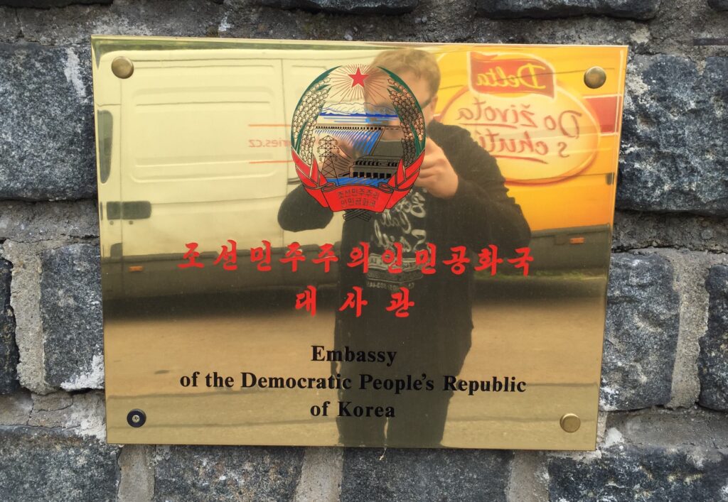 Jeroen at the North Korean Embassy Prague